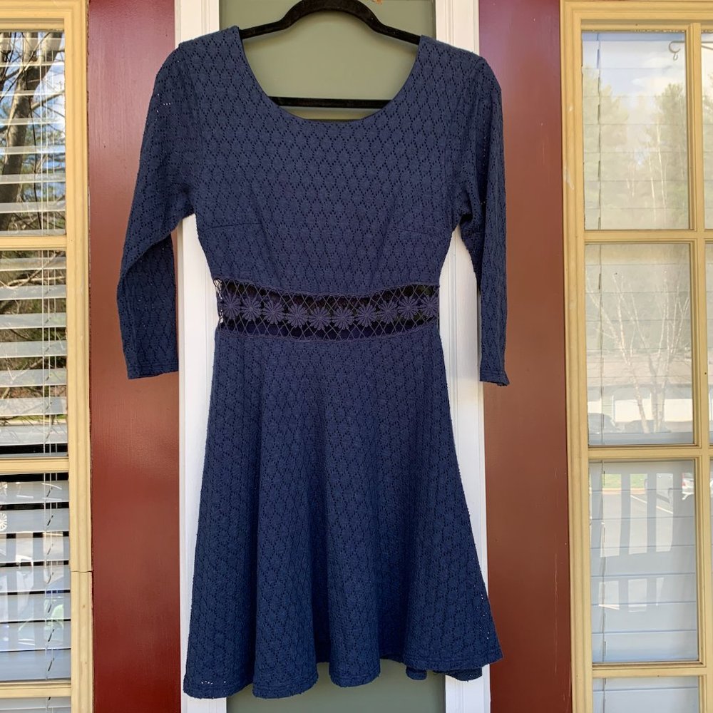 UO Pins & Needles Long Sleeve Skater Dress…